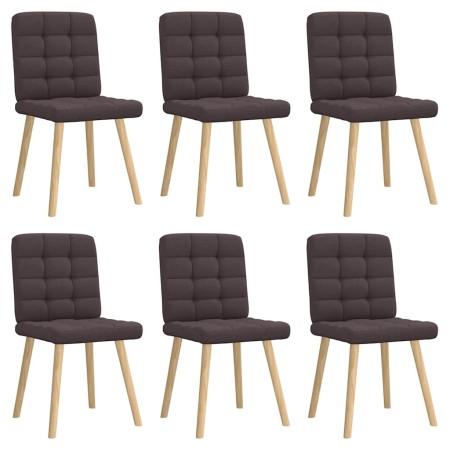 Sillas de comedor 6 unidades tela marrón oscuro de , Sillas de comedor - Ref: Foro24-3315465, Precio: 306,42 €, Descuento: %