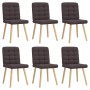 Sillas de comedor 6 unidades tela marrón oscuro de , Sillas de comedor - Ref: Foro24-3315465, Precio: 306,42 €, Descuento: %