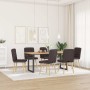 Sillas de comedor 6 unidades tela marrón oscuro de , Sillas de comedor - Ref: Foro24-3315465, Precio: 306,42 €, Descuento: %