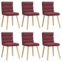 Sillas de comedor 6 unidades tela rojo tinto de , Sillas de comedor - Ref: Foro24-3315666, Precio: 325,74 €, Descuento: %