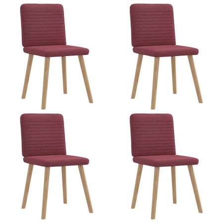 Sillas de comedor 4 unidades tela rojo tinto de , Sillas de comedor - Ref: Foro24-3315247, Precio: 200,85 €, Descuento: %