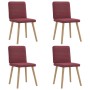 Sillas de comedor 4 unidades tela rojo tinto de , Sillas de comedor - Ref: Foro24-3315247, Precio: 200,85 €, Descuento: %