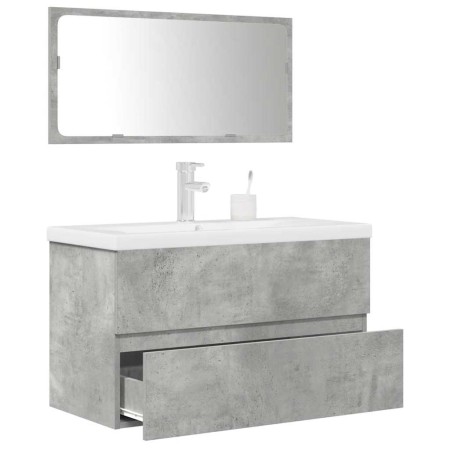 Set muebles de baño 2 piezas madera contrachapada gris hormigón de , Muebles de baño - Ref: Foro24-3324918, Precio: 253,72 €,...