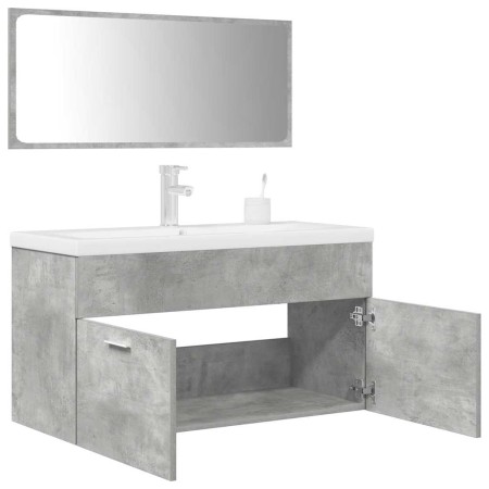 Set muebles de baño 2 piezas madera contrachapada gris hormigón de , Muebles de baño - Ref: Foro24-3324894, Precio: 332,28 €,...