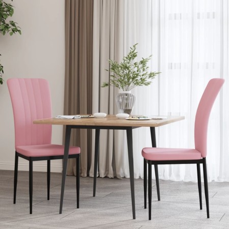 Sillas de comedor 2 unidades terciopelo rosa en Sillas de comedor | Comprar online en Foru.es