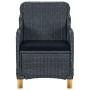 Set comedor jardín 7 pzas cojines ratán sintético gris oscuro de vidaXL, Conjuntos de jardín - Ref: Foro24-3060164, Precio: 8...