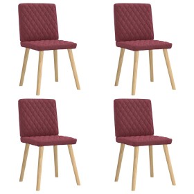 Sillas de comedor 4 unidades tela rojo tinto de , Sillas de comedor - Ref: Foro24-3315224, Precio: 201,72 €, Descuento: %