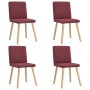Sillas de comedor 4 unidades tela rojo tinto de , Sillas de comedor - Ref: Foro24-3315224, Precio: 201,72 €, Descuento: %