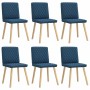 Sillas de comedor 6 unidades tela azul de , Sillas de comedor - Ref: Foro24-3315499, Precio: 301,37 €, Descuento: %