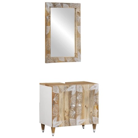 Conjunto de muebles de baño 2 piezas madera maciza de mango de , Muebles de baño - Ref: Foro24-3310135, Precio: 156,44 €, Des...