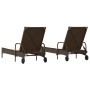 Tumbonas con cojines 2 unidades ratán sintético marrón en Tumbonas | Comprar online en Foru.es