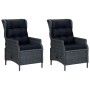 Set comedor jardín 9 piezas cojines ratán sintético gris oscuro de vidaXL, Conjuntos de jardín - Ref: Foro24-3060183, Precio:...