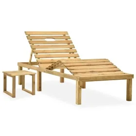 Garden lounger with impregnated pine wood table by vidaXL, Loungers - Ref: Foro24-315397, Price: 100,44 €, Discount: %