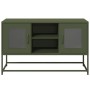 Mueble para TV de acero verde oliva 100,5x39x60,5 cm de , Muebles TV - Ref: Foro24-853384, Precio: 93,00 €, Descuento: %