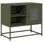 Mueble para TV de acero verde oliva 68x39x60,5 cm de , Muebles TV - Ref: Foro24-853390, Precio: 79,29 €, Descuento: %