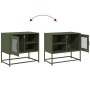 Mueble para TV de acero verde oliva 68x39x60,5 cm de , Muebles TV - Ref: Foro24-853390, Precio: 79,29 €, Descuento: %