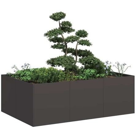 Jardinera de acero laminado en frío negro 120x80x40 cm de , Maceteros y jardineras - Ref: Foro24-860745, Precio: 97,08 €, Des...