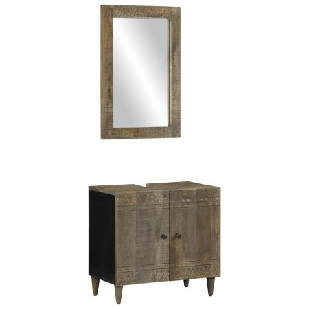 Conjunto de muebles de baño 2 piezas madera maciza de mango de , Muebles de baño - Ref: Foro24-3310018, Precio: 177,27 €, Des...