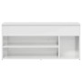 Banco zapatero madera de ingeniería blanco brillo 102x30,5x45cm de , Zapateros y organizadores de calzado - Ref: Foro24-86114...