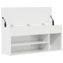 Banco zapatero madera de ingeniería blanco brillo 102x30,5x45cm de , Zapateros y organizadores de calzado - Ref: Foro24-86114...