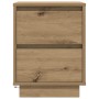 Mesilla de noche con luces LED roble artesanal 38x34x50 cm de , Mesitas de noche - Ref: Foro24-861299, Precio: 58,08 €, Descu...