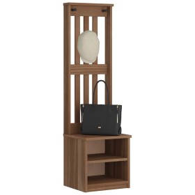 Perchero de entrada SANDENS 45x40x159,5cm madera maciza de pino de , Bancos para recibidores y almacenamiento - Ref: Foro24-4...