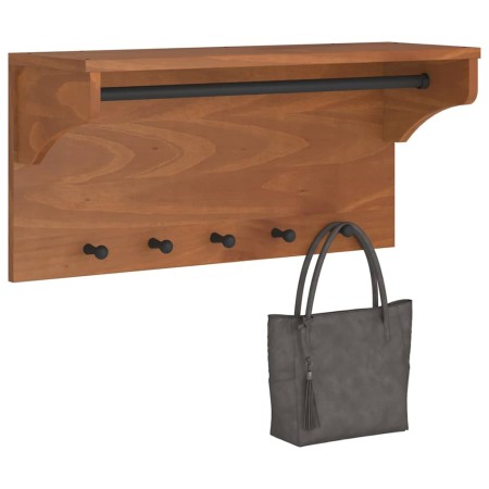 Perchero de pared SANDNES madera maciza de pino 87x30x42 cm de , Percheros para sombreros y abrigos - Ref: Foro24-4010472, Pr...