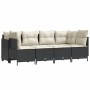 Set de muebles de jardín 5 pzas y cojines ratán sintético negro en Conjuntos de jardín | Comprar online en Foru.es