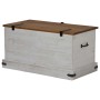 Baúl de almacenamiento HALDEN blanco 91x48x47 cm madera maciza de , Baúles de almacenamiento - Ref: Foro24-4018402, Precio: 1...