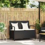Banco de almacenamiento jardín con cojín ratán sintético negro de , Bancos de jardín - Ref: Foro24-4104211, Precio: 178,50 €,...