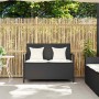 Banco de almacenamiento jardín con cojín ratán sintético negro de , Bancos de jardín - Ref: Foro24-4104211, Precio: 178,50 €,...