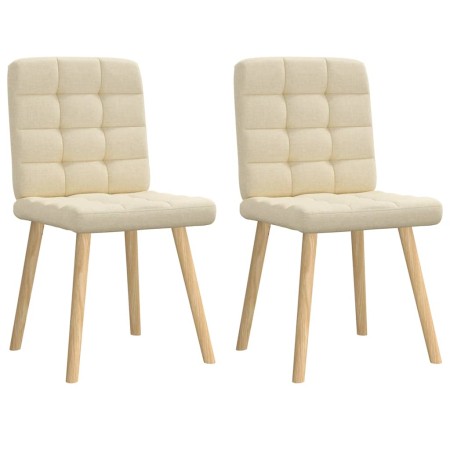 Sillas de comedor 2 unidades tela color crema de , Sillas de comedor - Ref: Foro24-4101098, Precio: 106,79 €, Descuento: %