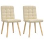 Sillas de comedor 2 unidades tela color crema de , Sillas de comedor - Ref: Foro24-4101098, Precio: 106,79 €, Descuento: %