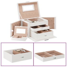 Joyero de 3 niveles con espejo y cerradura blanco 26x18x17,5 cm de , Soportes para joyería - Ref: Foro24-4103558, Precio: 46,...
