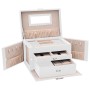 Joyero de 3 niveles con espejo y cerradura blanco 26x18x17,5 cm de , Soportes para joyería - Ref: Foro24-4103558, Precio: 46,...