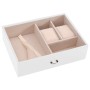Joyero de 3 niveles con espejo y cerradura blanco 26x18x17,5 cm de , Soportes para joyería - Ref: Foro24-4103558, Precio: 46,...