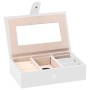Joyero de 3 niveles con espejo y cerradura blanco 26x18x17,5 cm de , Soportes para joyería - Ref: Foro24-4103558, Precio: 46,...