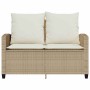 Sofá jardín de 2 plazas con cojín y mesa beige ratán sintético de , Sofás de exterior - Ref: Foro24-4103849, Precio: 211,22 €...