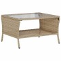 Sofá jardín de 2 plazas con cojín y mesa beige ratán sintético de , Sofás de exterior - Ref: Foro24-4103849, Precio: 211,22 €...