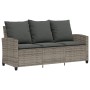 Sofá jardín de 3 plazas con cojín y mesa gris ratán sintético de , Sofás de exterior - Ref: Foro24-4103856, Precio: 309,93 €,...