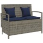 Banco de jardín con almacenaje y cojín gris ratán sintético de , Bancos de jardín - Ref: Foro24-4104218, Precio: 254,35 €, De...