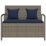 Banco de jardín con almacenaje y cojín gris ratán sintético de , Bancos de jardín - Ref: Foro24-4104218, Precio: 254,35 €, De...