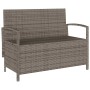 Banco de jardín con almacenaje y cojín gris ratán sintético de , Bancos de jardín - Ref: Foro24-4104218, Precio: 254,35 €, De...
