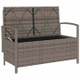 Banco de jardín con almacenaje y cojín gris ratán sintético de , Bancos de jardín - Ref: Foro24-4104218, Precio: 254,35 €, De...