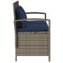 Banco de jardín con almacenaje y cojín gris ratán sintético de , Bancos de jardín - Ref: Foro24-4104218, Precio: 254,35 €, De...