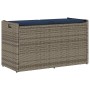 Banco de almacenaje con cojín gris 100 cm ratán sintético de , Bancos de jardín - Ref: Foro24-4104067, Precio: 136,14 €, Desc...
