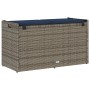 Banco de almacenaje con cojín gris 100 cm ratán sintético de , Bancos de jardín - Ref: Foro24-4104067, Precio: 136,14 €, Desc...