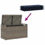 Banco de almacenaje con cojín gris 100 cm ratán sintético de , Bancos de jardín - Ref: Foro24-4104067, Precio: 136,14 €, Desc...