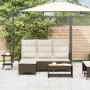 Sofá de jardín reclinable con cojines en forma de L marrón de , Sofás de exterior - Ref: Foro24-4108239, Precio: 289,76 €, De...