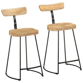 Taburetes de barra 2 uds 49x43x88 cm madera maciza de mango de , Taburetes de cocina - Ref: Foro24-4013522, Precio: 130,08 €,...